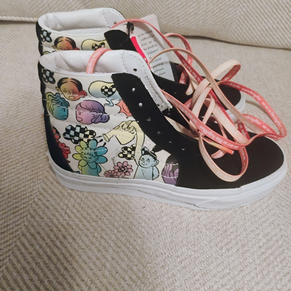 Colorful High-Top Vans Women Sneakers. Cultivate Care Collection